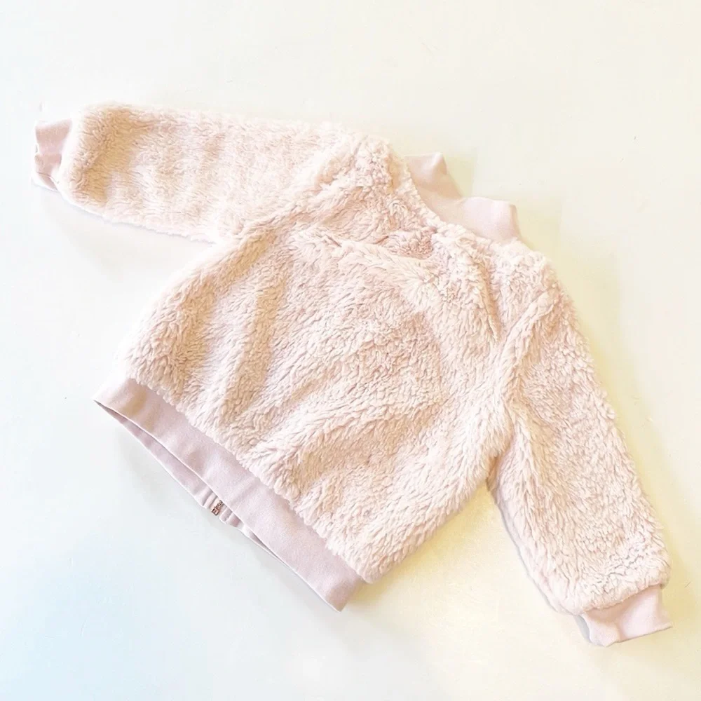 Baby Cat & Jack baby girls pink fleece zip up bomber jacket
